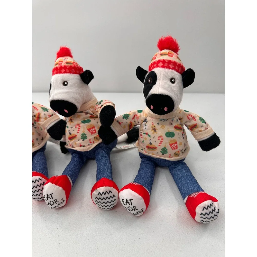 Chick-fil-A Plush Cow Holiday Christmas Sweater Set 4 12in Stuffed Animal Toy
